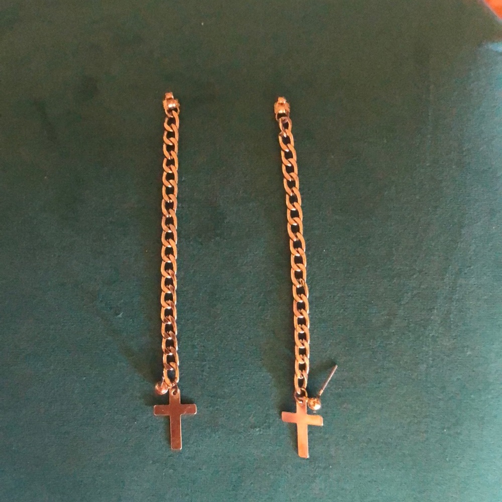 Cross earrings bought from ASOS. Very limited design, for the interested buyer.